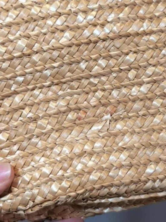 FAF INC. Natural Straw Tote Beach Travel Picnic Shopper Bag Pink Flamingo - Picture 9 of 14